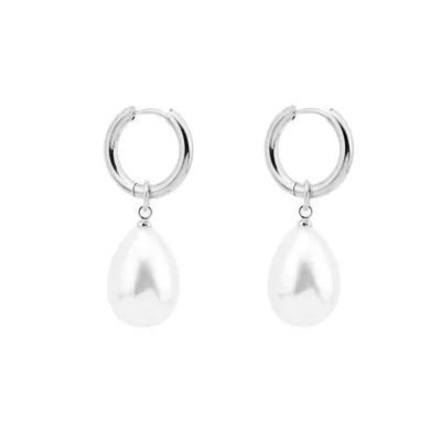 Classic Retro Fashion Dangle Earrings Stainless Steel Small Ear Clip Water Drop Design Spring Clip No Ear Hole Supply for Face