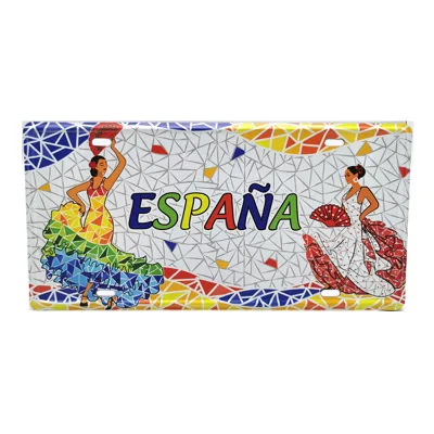 Custom Printed Metal Souvenir Spain Espana Barcelona License Plate