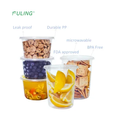 Cheap Food Packing  Take Away Box 500ml Microwavable Disposable clear Food Grade Plastic Soup  pp Container with Lid