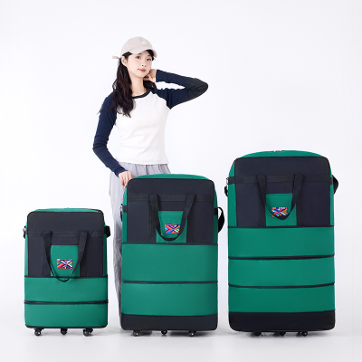 Large Capacity Sturdy Travel Suitcase Airline Checked Bag Universal Wheels Oxford Material Folding Luggage Bag Fashion Style