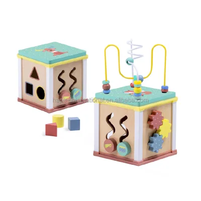Multi-functional Wooden Activity Cube for Kids Juguetes Para Ninos Montessori Intelligence Box Early Education Learning Toys
