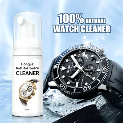 100% Natural 2 Oz Watch Cleaner Solution Jewelry & Wristwatch Deep Cleaning with Matte Sponge