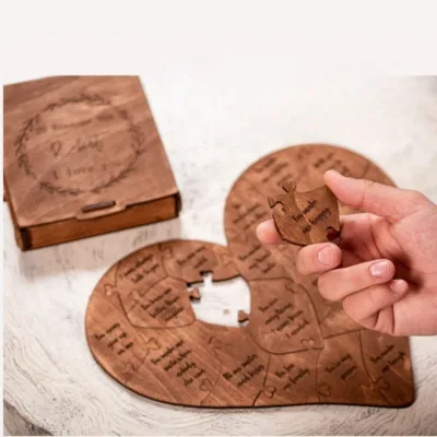 Anniversary Commemorative Wooden Love Heart Puzzle Valentine's Day Party Favors Gift