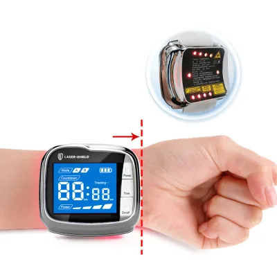 Hot Selling OEM ODM 11pcs 650nm Laser Physiotherapy Wrist Watch for Diabetics with Rhinitis and Hypertension Healthcare Supply