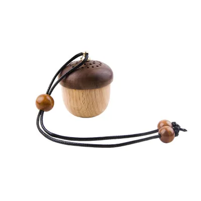 2024 Wood Acorn Car Diffuser Bottle Wooden Acorn Shaped Car Aromatherapy Essential Oil Diffuser