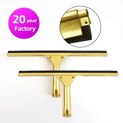 Factory Direct Window Wiper Cleaning 14 inch yellow Brass window scraper Floor Squeegee car squeegee Household Product Outdoor