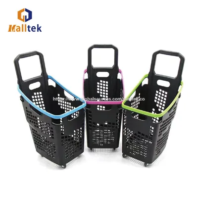 Wholesale Shopping Basket Supermarket Shopping Basket Cart With Wheel