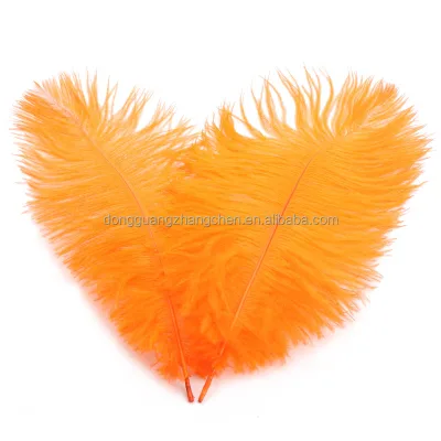 Best-Selling 100% Ostrich Feathers Handcrafted Bleached Guangdong Orange Wall Decorations Fluffy Carnival Costumes for Parties