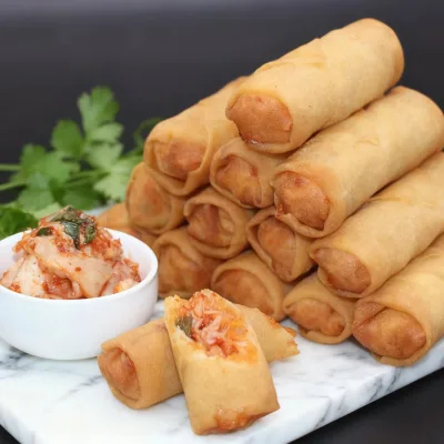 Custom Private Label Large Kimchi Spring Rolls Frozen Crispy Snack OEM Wholesale 20 Years Experience