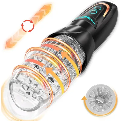 Automatic Upgraded Rotating Male Telescopic Aircraft Cup Masturbation Masturbator 10 Vibration Modes 100% Waterproof Real Sex