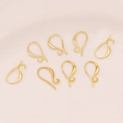 2024 18K Real Gold-plated U Shaped Ear Hook Thickened Ear Hook 9 Shape Decanter DIY Ear Accessories