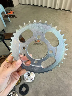 CNSNR Chain Sprocket Motorcycle Chain and Sprocket Kits Transmission for CGL 42T 15T 428HHH 118L Plata