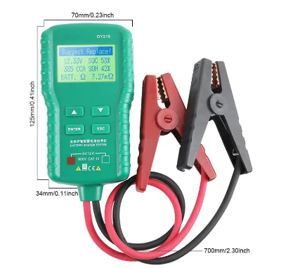 DY219 12V Car Battery Tester AH CCA Voltage Battery Load Analyzer Tester Digital Automotive Multifunction Diagnostic Tool Mini New Original