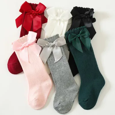 2024 Baby Socks Baby Big Bow Dress Girl Student Princess Socks Stockings Stockings