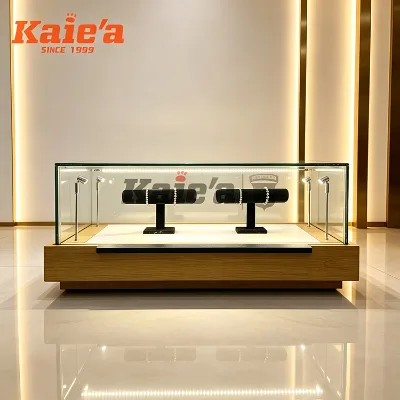 High-end Custom LED Glass Display Cabinets and Professional Interior Design Specially Created for Commercial Jewelry Stores