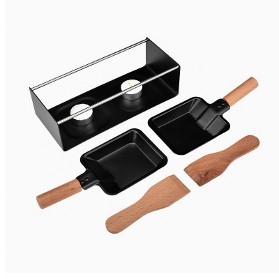 Factory Direct Sale Mini Chocolate Cheese Fondue Melting Pan Fondue Set with Wooden Handle