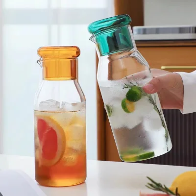 Customized Wholesale Glass Water Pitcher Bedside Carafe Set Dishwasher Safe & Portable for Drinks Home Use