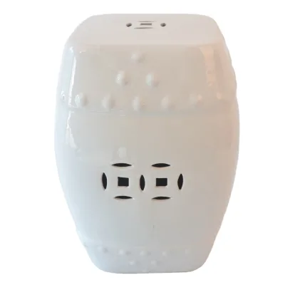 Stool for Garden Decoration White Ceramic Antique Outdoor Home Furniture Bedroom Furniture Living Room Furniture Modern 1 Pcs