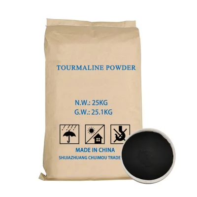 Natural Watermelon Tourmaline Black Tourmaline Stone High Hardness Black Tourmaline Powder