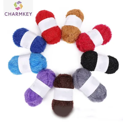 Korean Soft Dish Cloth Crocheting Sparkle Scrubby Glass Fiber Yarn with 100% Polyester