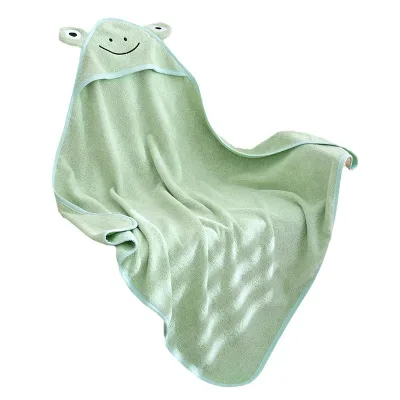 Cute Animal Hooded Organic Cotton Terry Baby Bath Towel Cotton Thick New Born Baby Poncho Bath Towel With Hood