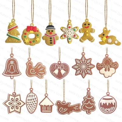 Traditional Christmas Elemental Decor Ornaments Gingerbread Man Cookies Hanging Pendants Thanksgiving Day Business Gift