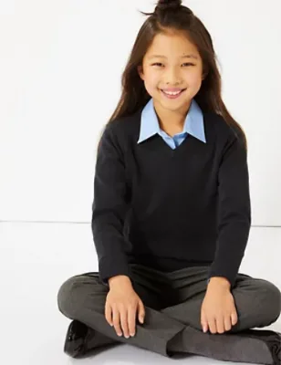High Quality OEM Custom School Sweater Unisex Sweater School Students Sweater Children for Girls School Uniform Korea 100 Pcs