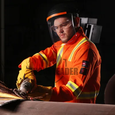 Factory Supply PPE Orange Fireproof Breathable Abrasion Resistant Flame Retardant Reflective Coveralls/Uniform En11612