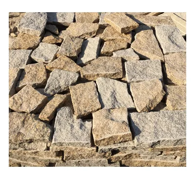 Crazy Pattern Natural Split Cleft G682 Rusty Yellow Granite Wall Stone Veneer for Exterior Wall Cladding