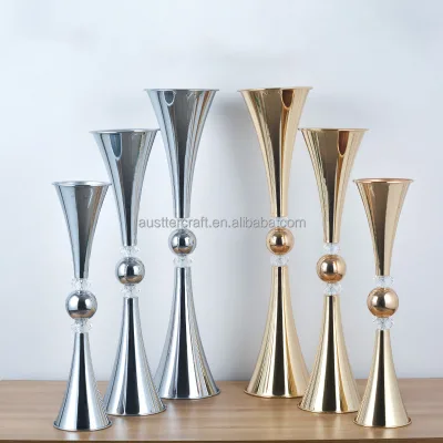 Hotel Restaurant Home Use Vase Ornaments T Metal Plating Table Flower Device Wedding Centerpieces Roadside Flower Arrangements