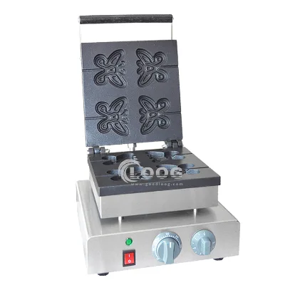 Animal Style Electric Butterfly Shaped Commercial Rectangle Liege Waffle Maker 220V Temperature Control Belhian Waffle Machine