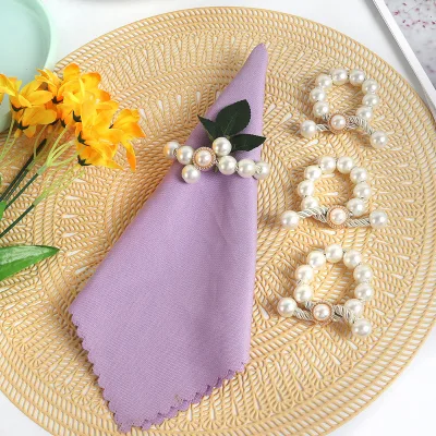Wedding Hotel Banquet Decoration Napkin Ring Beaded Napkin Ring Napkin Holder