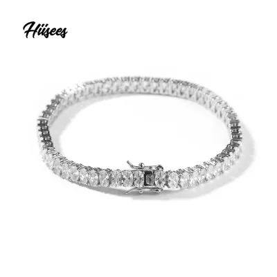 New Trendy High Quantity Oval-shaped Cubic Zirconia Tennis Bracelet with a Highly Polished Finish Gold Plated