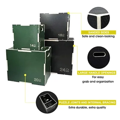 High Quality Stackable and Non slip Wooden Jump Box for Jumping Sports Plyo Boxes