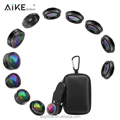 Hot Selling Mobile Phone Camera Lens Lente Para Celular 11 in 1 Lens Kit for huawei Smartphone