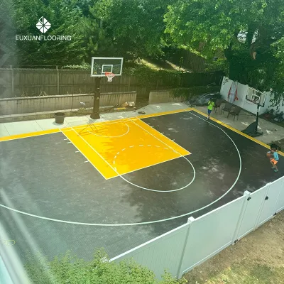 Good Quality 30*30 Feet 900 Pc Half Court Backyard Basketball Court Customizable Size Anti-slip PP Tiles