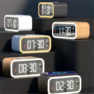 Wholesale Custom Digital Wireless Charging With Alarm Clock Temperature Wireless Alarm Clock Smart Alarm Clock With Wireless Phone Charger Customized
