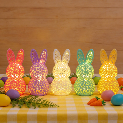 LED Easter Hollow Bunny Light Festival Rabbit Party Decoration Ornament Easter Decoration