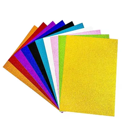 DIY Craft Toy Set Self Adhesive Glitter Foam Sheets Sparkly Colorful Cutting Material Pack for School Art Class