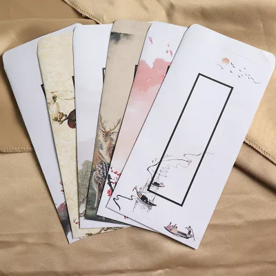 Chinese Style Ancient Style Retro Color Printed Love Letter Envelope Bag Letter Paper High-End Artistic Envelope Graduation