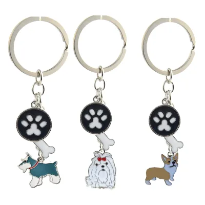 Cute Metal Puppy Keychain Dog High Quality Fashion Keychain New Arrive Enamel Keychain