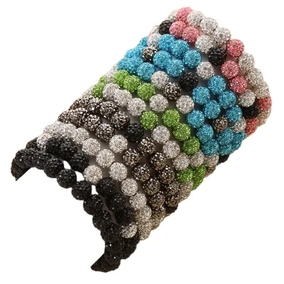 NEW Handmade Zircon 20 Colors Crystal Pave Disco Balls Beads Bracelet for Partners and Friends