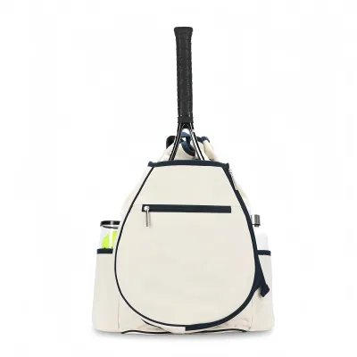 High Quality Women's White Nylon Waterproof Tennis/Padel Racket Pickleball Sport Bag with High Visibility Easy Retrieval