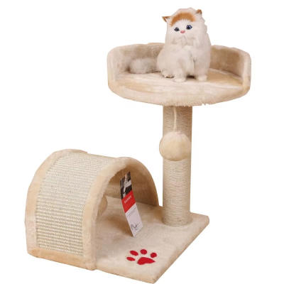 Latest Design Happy Pet Cat Tree Floor Cat Scratching House for Sale