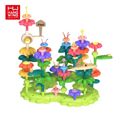 HW TOYS Model Toy DIY Assembled Educational Colorful Building Blocks Flower Bush Garden Sets for Kids Gifts 2023 New Design