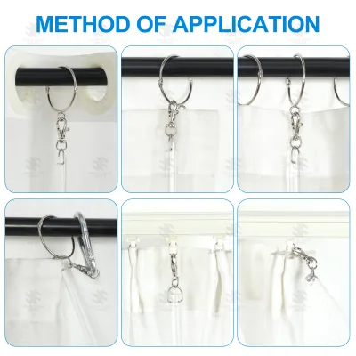 Heavy Duty Acrylic Curtain Draw Wand, 360 Swivel Snap Hook Replacement Pull Stick for Roman Rod Curtain Ring Accessories