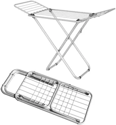 Indoor Outdoor Bed Linen Cloth Foldable Space Save Free Stand Airer Dryer Metal Laundry Drying Rack White Clothes Drying Rack