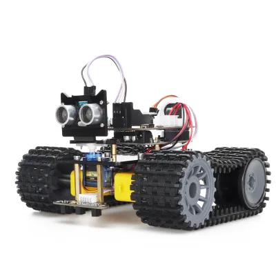 Tscinbuny Metal DIY Tank Robot Kit with for HC-06 Obstacle Avoidance Line Tracking Light Sensor for Electronic Toy