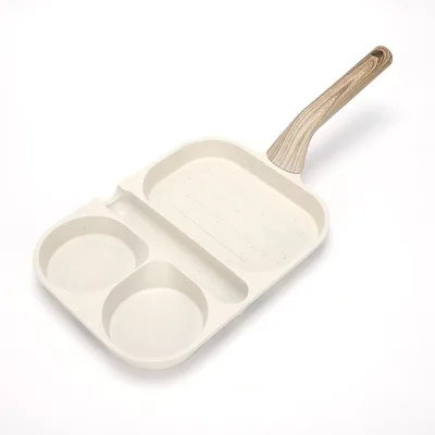 Three-in-One Breakfast Pan for Home Use Non-Stick Flat Pan for Making Pancakes Eggs Steaks Multi-Functional Egg Hamburger Pan
