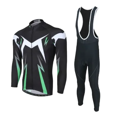 Custom OEM Suspender Long Sleeve Bicycle Suit Windproof Cycling Jerseys Long Bib Thermal Functional Cycling Wear